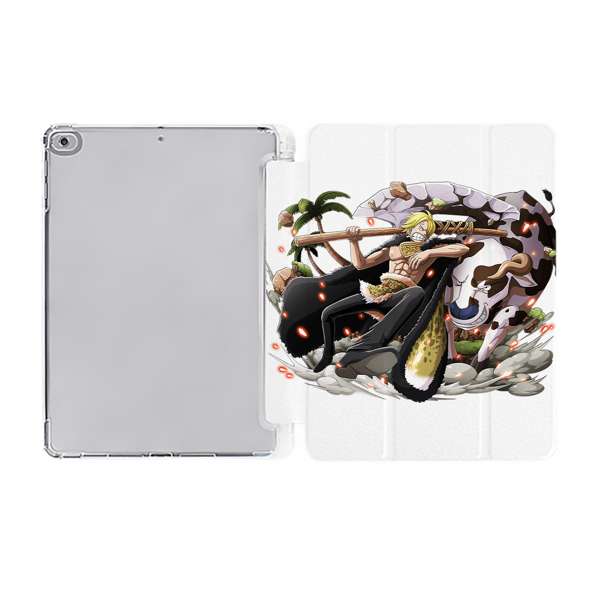 （画像用） ワンピース サンジ ONE PIECE Sanji IPad ケース ペン収納付き 三つ折りスタンド PUレザー×シリコン 対応機種9.5/10.5/10.9インチ
